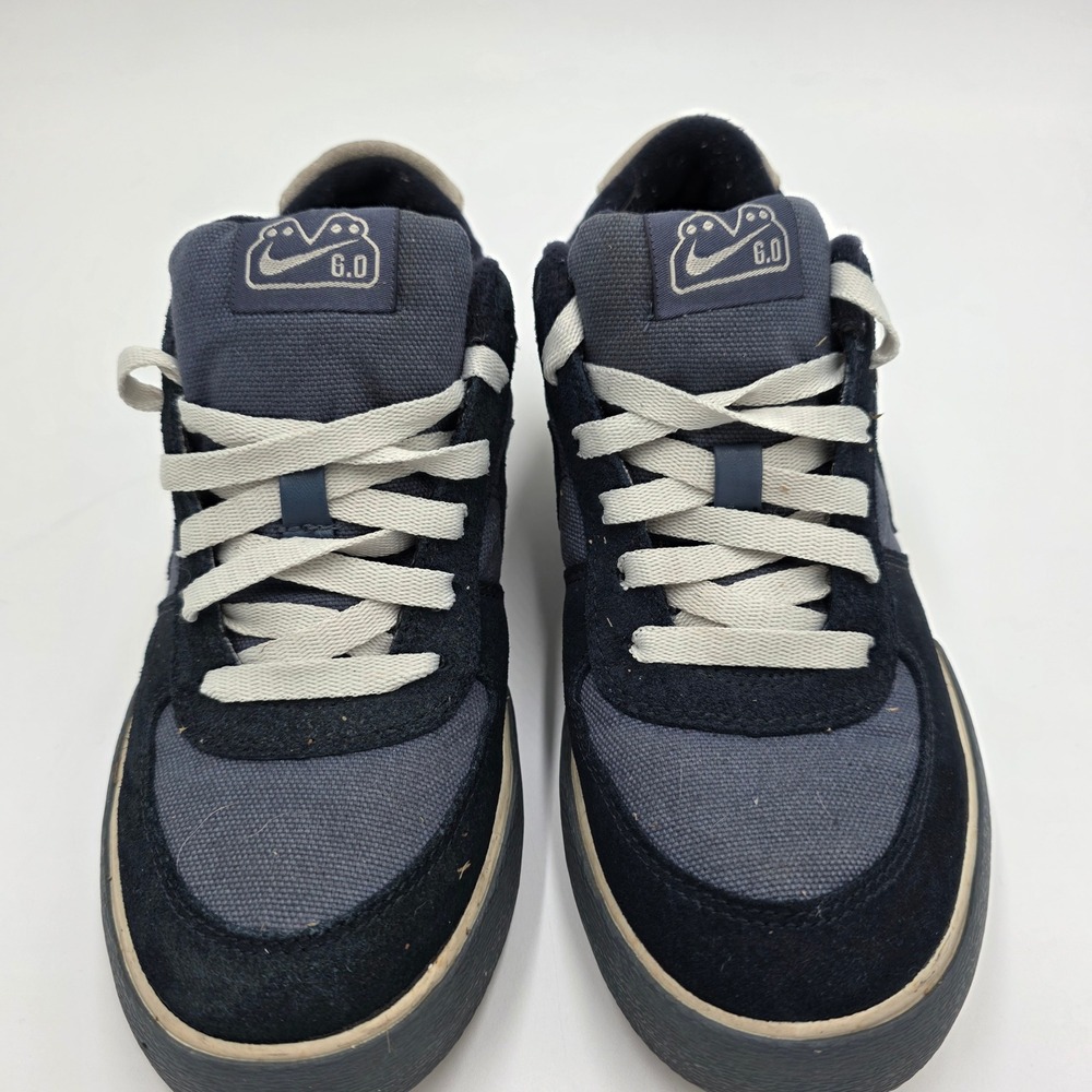 Nike Kids Skate Shoes Blue Suede‎ Canvas Low Top Sneakers Size 5.5Y 314027 441